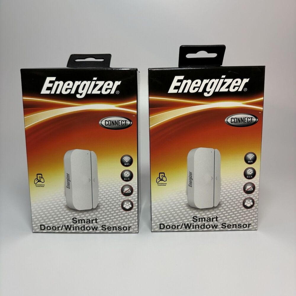 2 pack Energizer Connect Smart Wi-Fi Door / Window Sensor - Security NEW